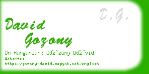 david gozony business card